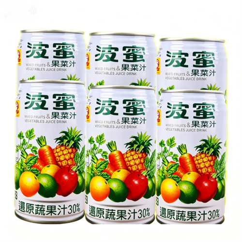 台湾进口 波密果菜汁饮料335ml*6 还原蔬果汁果蔬巴乐爽果汁芭乐